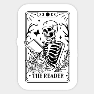 The Skeleton Reader Tarot Card Sticker